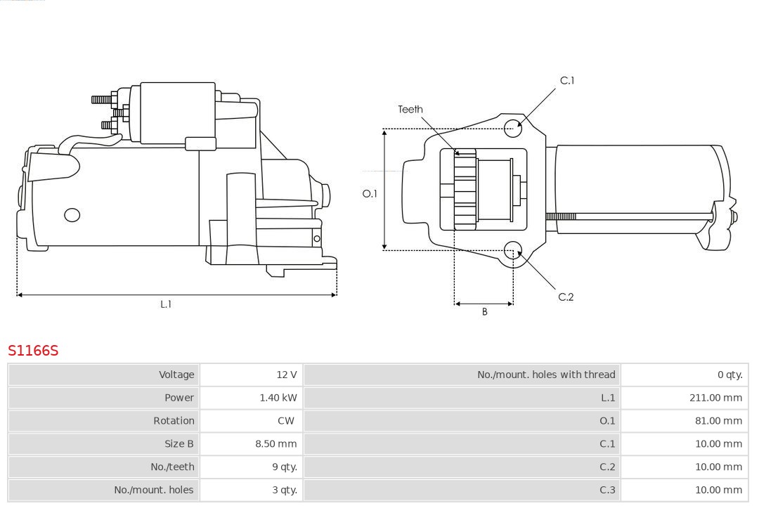 AS-PL S1166S Brandneu AS-PL Starter