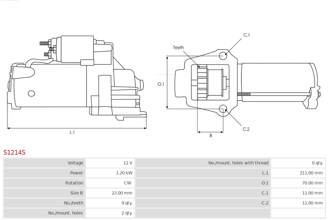 AS-PL S1214S Brandneu AS-PL Starter