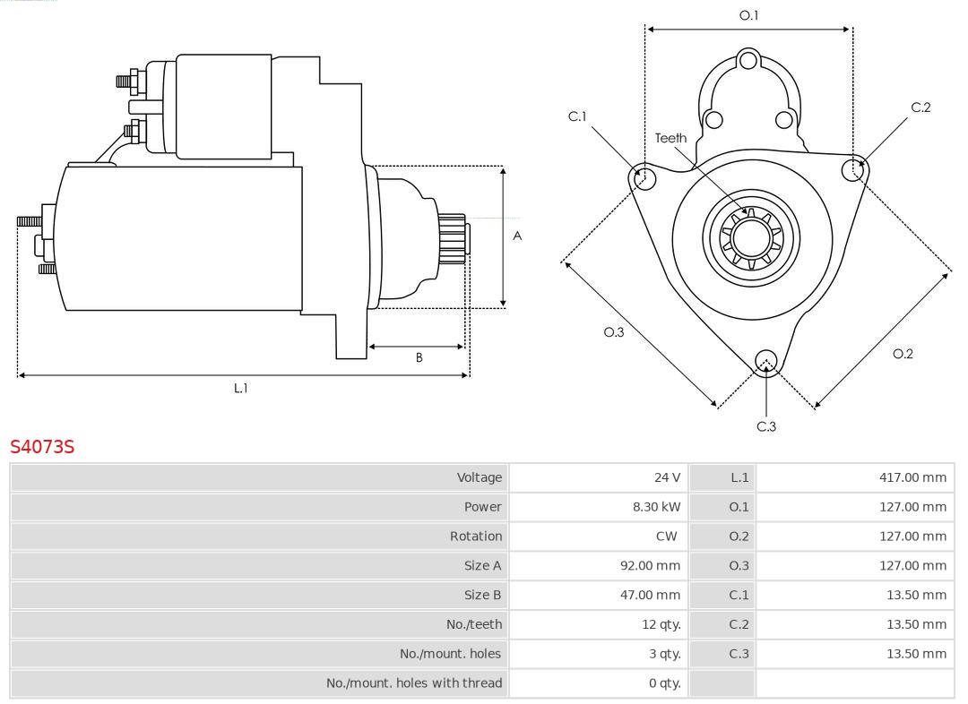 AS-PL S4073S Brandneu AS-PL Starter