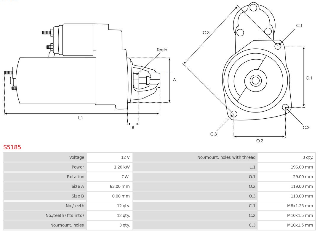 AS-PL S5185 Brandneu AS-PL Starter