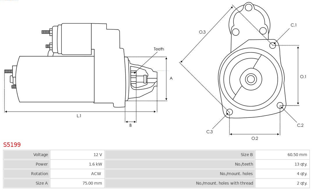 AS-PL S5199 Brandneu AS-PL Starter