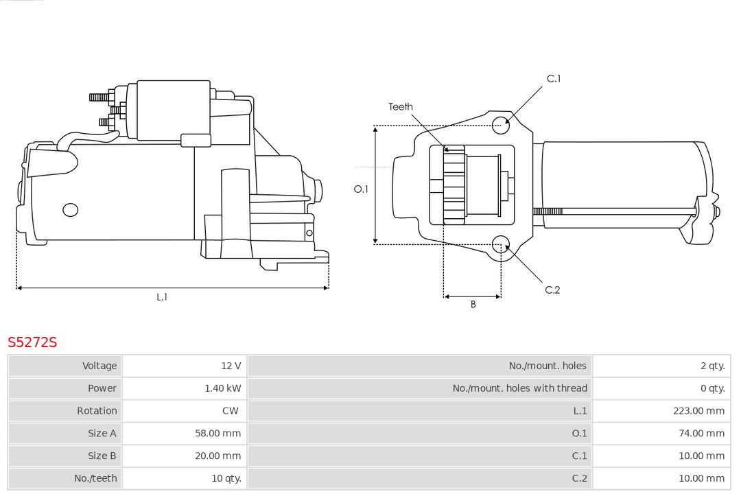 AS-PL S5272S Brandneu AS-PL Starter