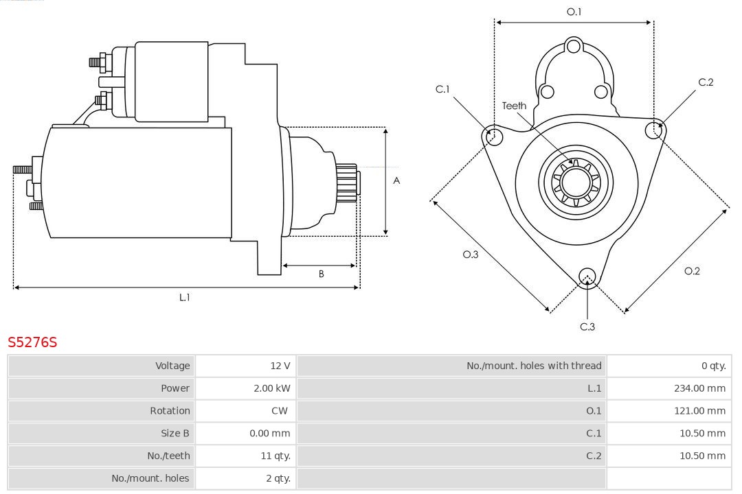 AS-PL S5276S Brandneu AS-PL Starter