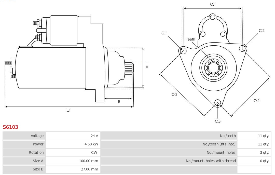 AS-PL S6103 Brandneu AS-PL Starter