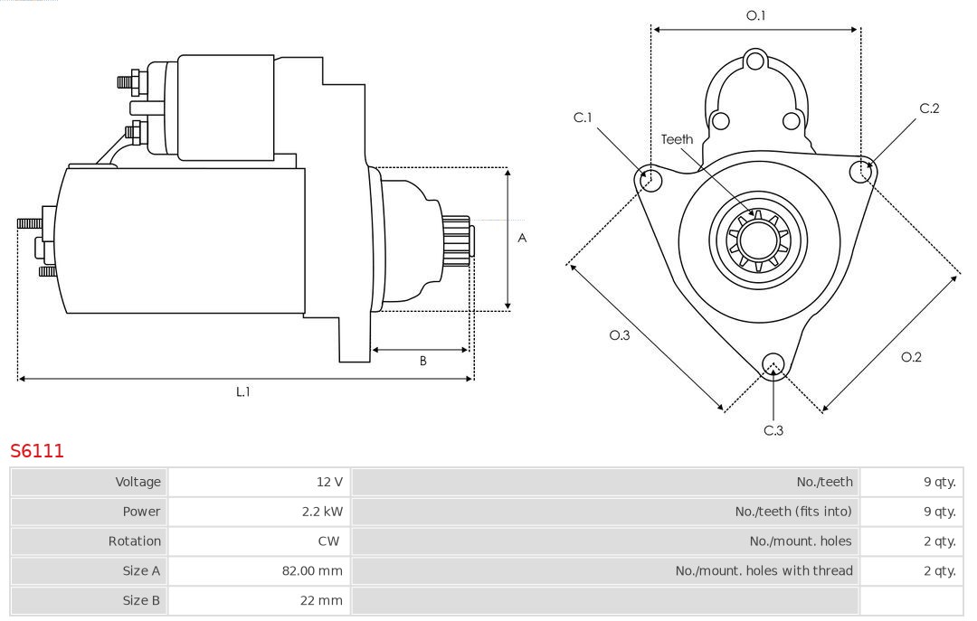 AS-PL S6111 Brandneu AS-PL Starter