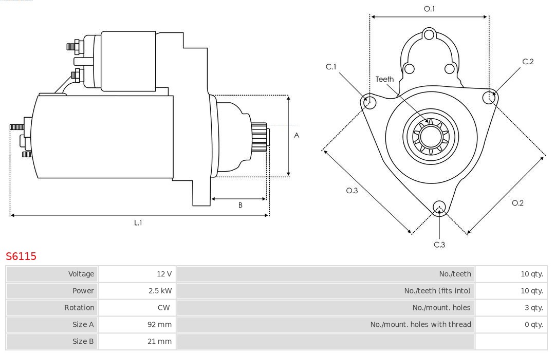 AS-PL S6115 Brandneu AS-PL Starter
