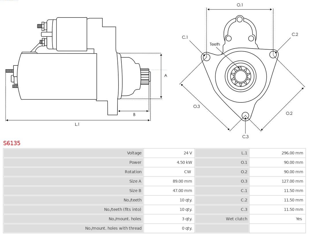 AS-PL S6135 Brandneu AS-PL Starter