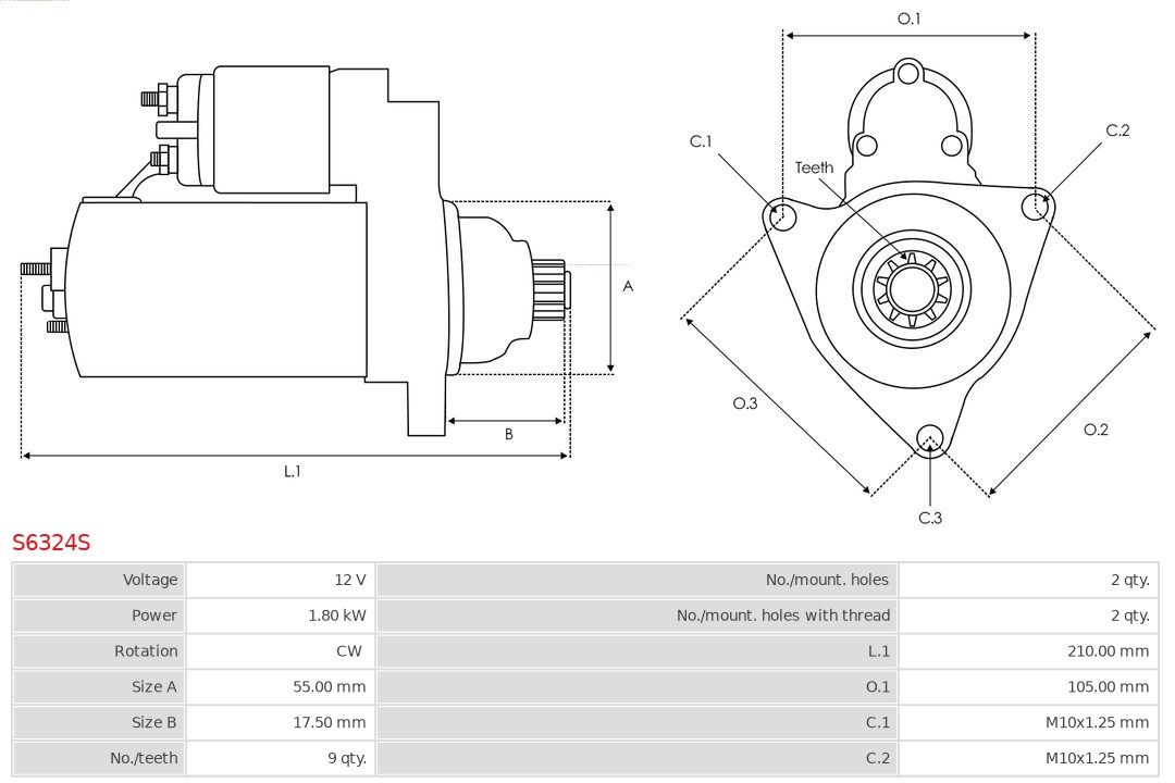 AS-PL S6324S Brandneu AS-PL Starter