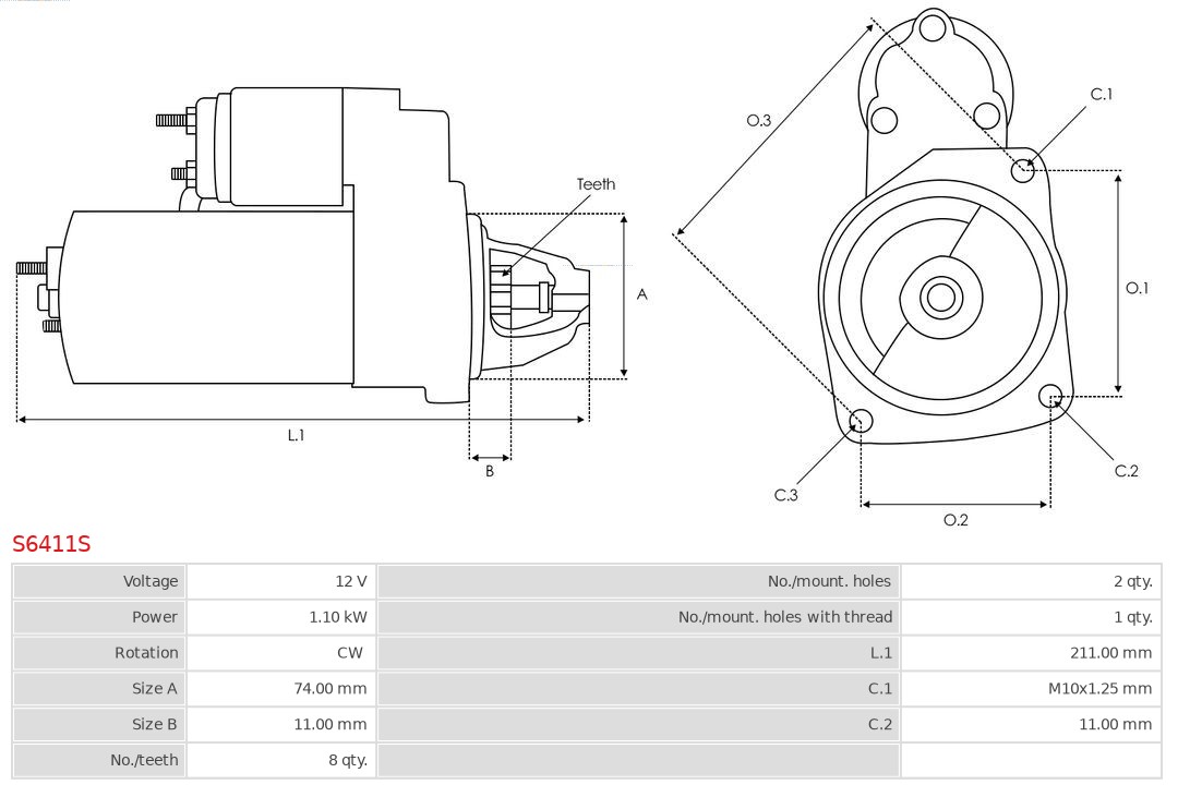 AS-PL S6411S Brandneu AS-PL Starter