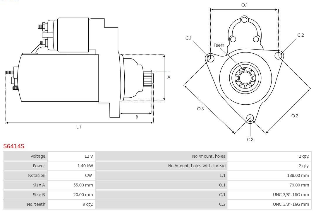 AS-PL S6414S Brandneu AS-PL Starter