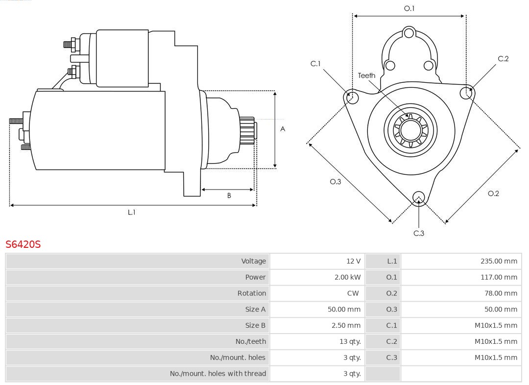 AS-PL S6420S Brandneu AS-PL Starter