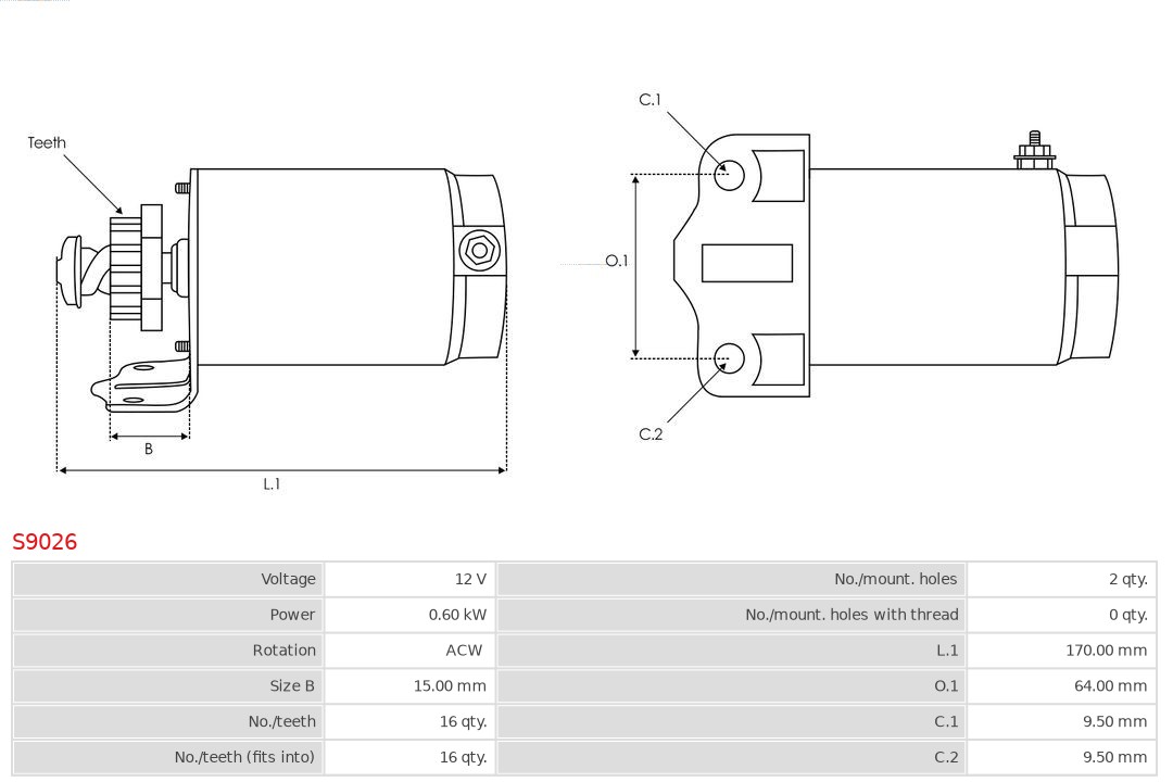 AS-PL S9026 Brandneu AS-PL Starter