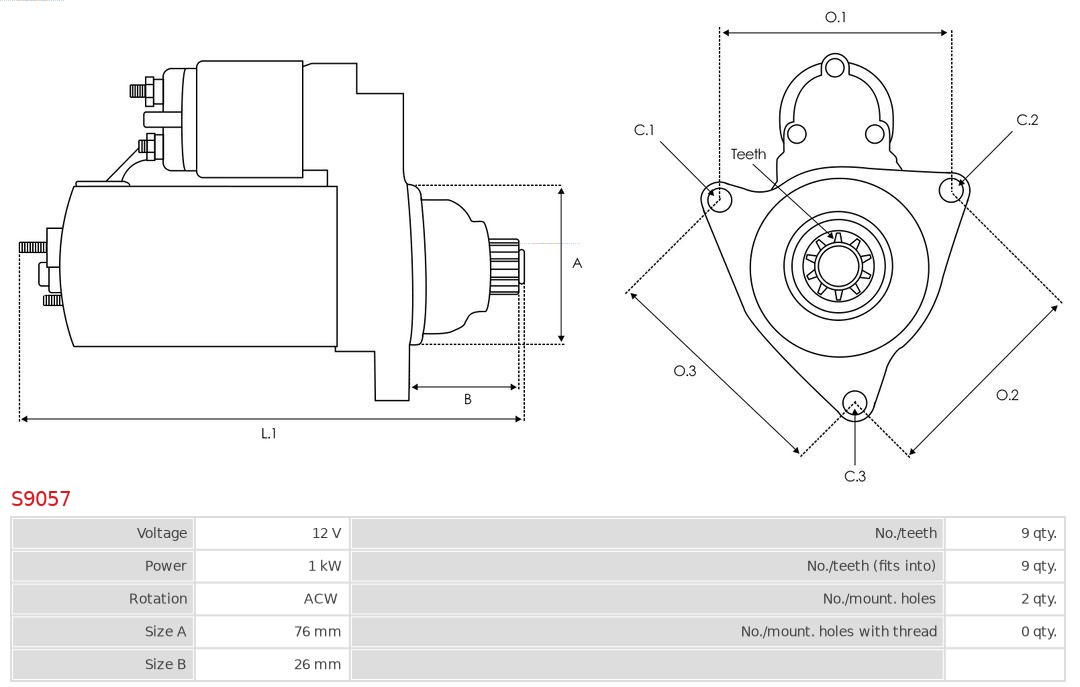 AS-PL S9057 Brandneu AS-PL Starter