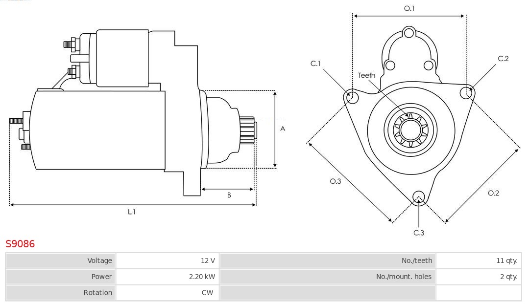 AS-PL S9086 Brandneu AS-PL Starter