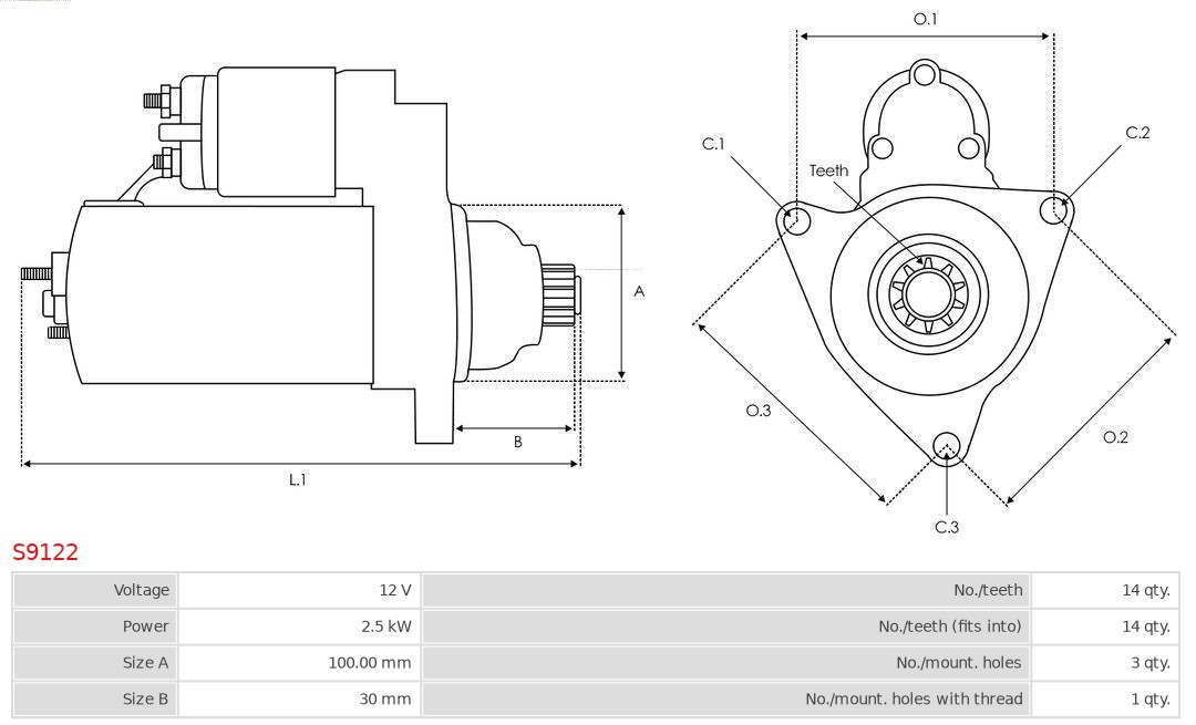 AS-PL S9122 Brandneu AS-PL Starter