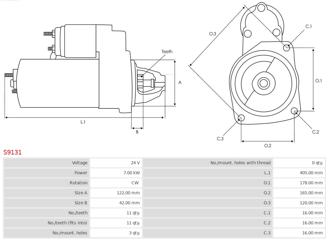 AS-PL S9131 Brandneu AS-PL Starter