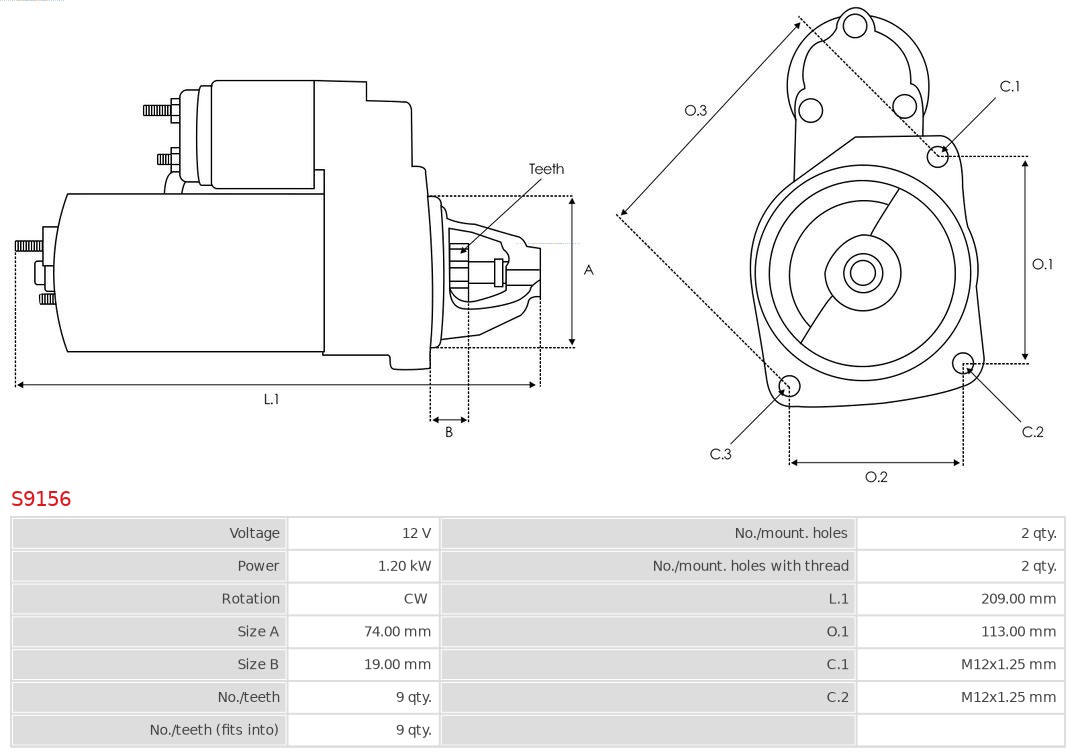 AS-PL S9156 Brandneu AS-PL Starter