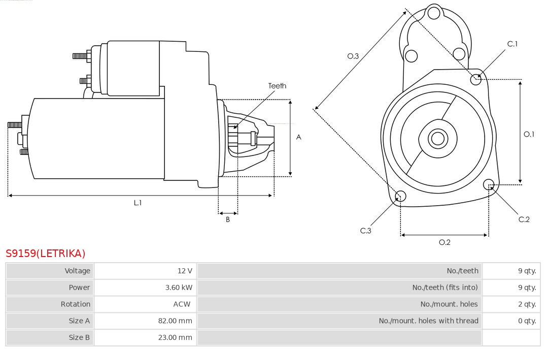 AS-PL S9159(LETRIKA) Brandneu Letrika Starter