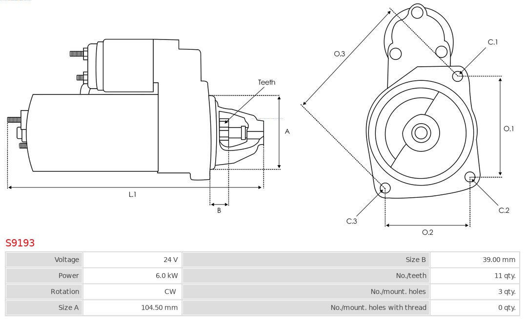 AS-PL S9193 Brandneu AS-PL Starter