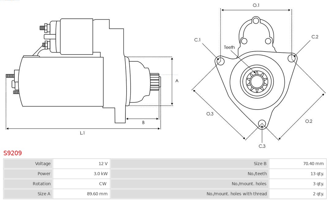 AS-PL S9209 Brandneu AS-PL Starter