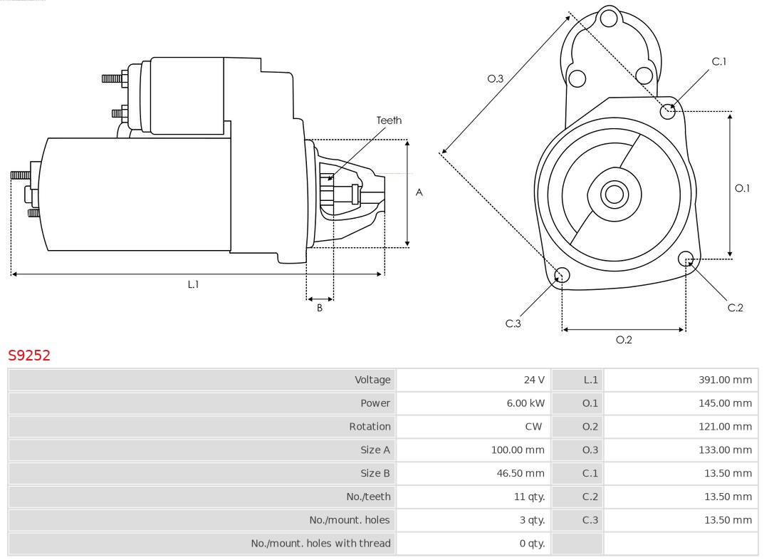 AS-PL S9252 Brandneu AS-PL Starter