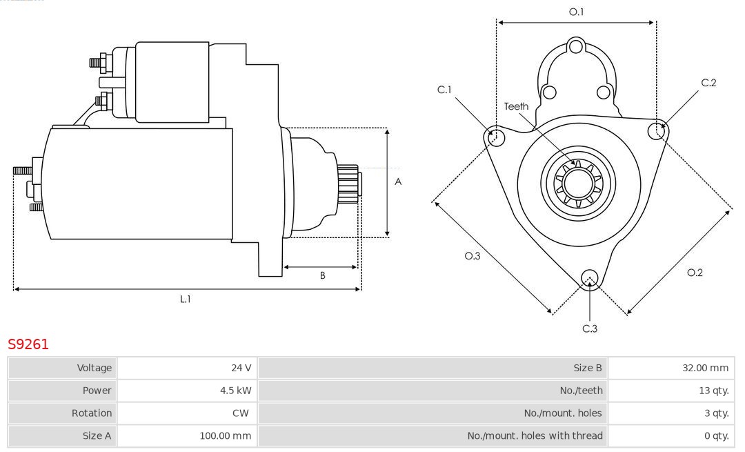 AS-PL S9261 Brandneu AS-PL Starter