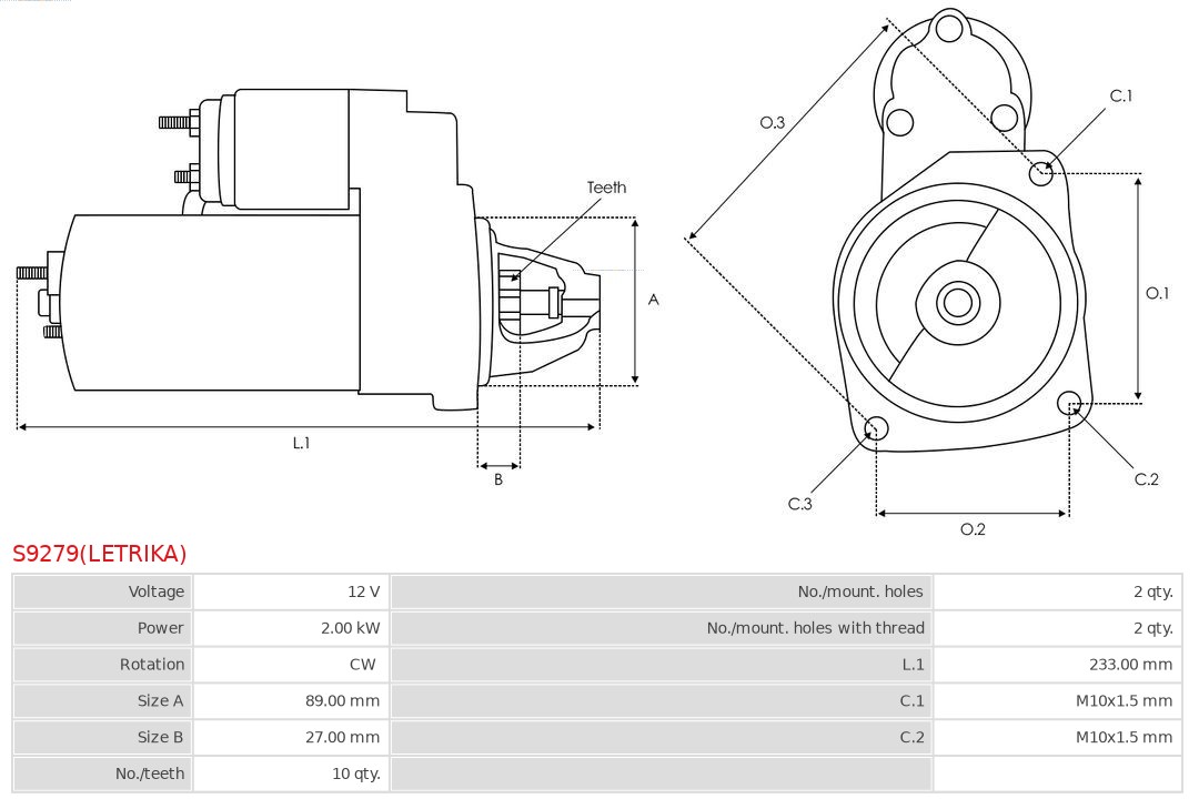 AS-PL S9279(LETRIKA) Brandneu Letrika Starter