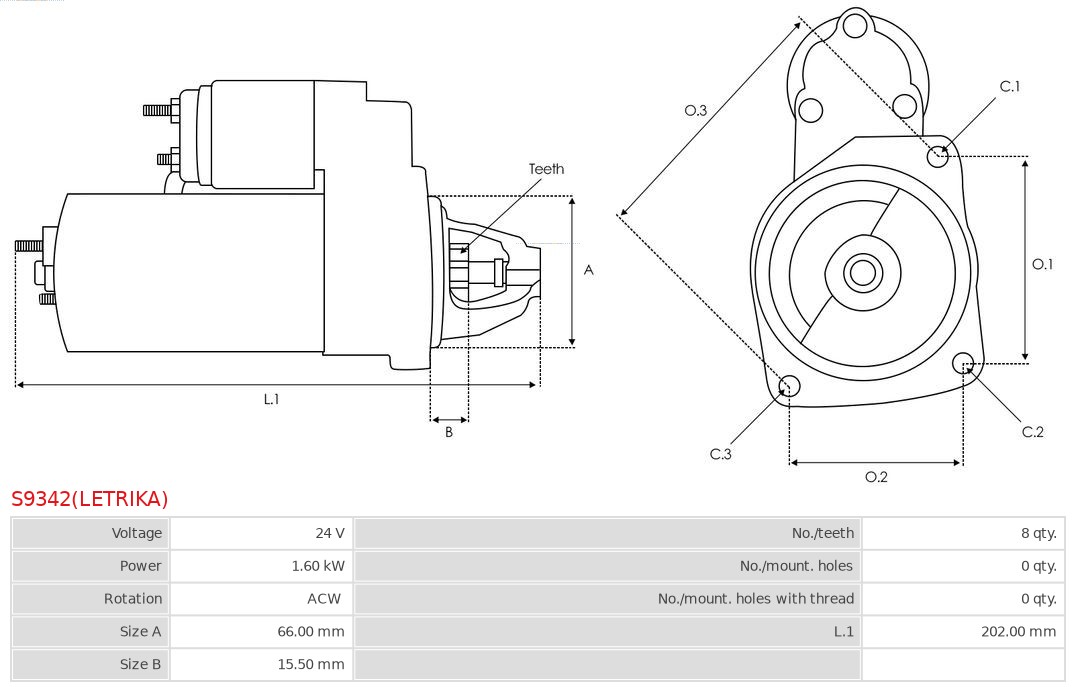AS-PL S9342(LETRIKA) Brandneu Letrika Starter