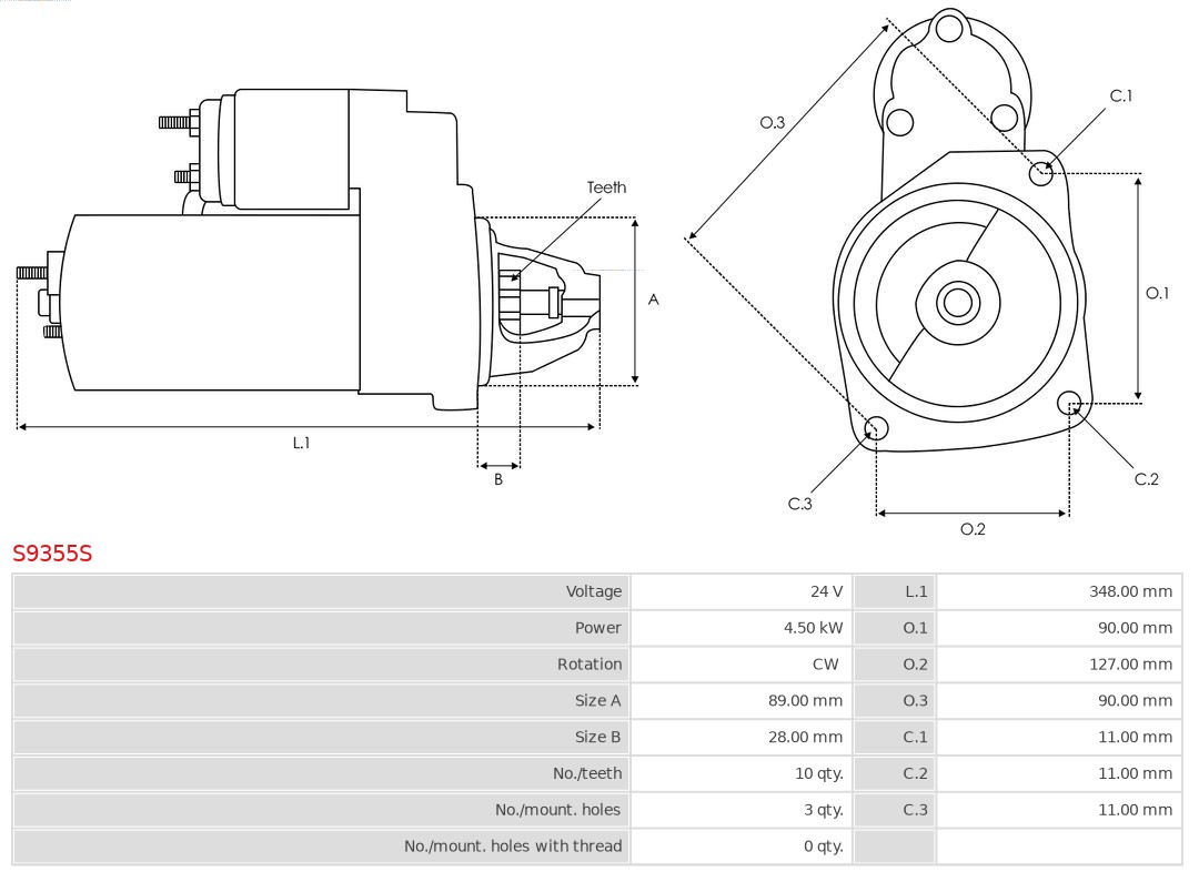 AS-PL S9355S Brandneu AS-PL Starter