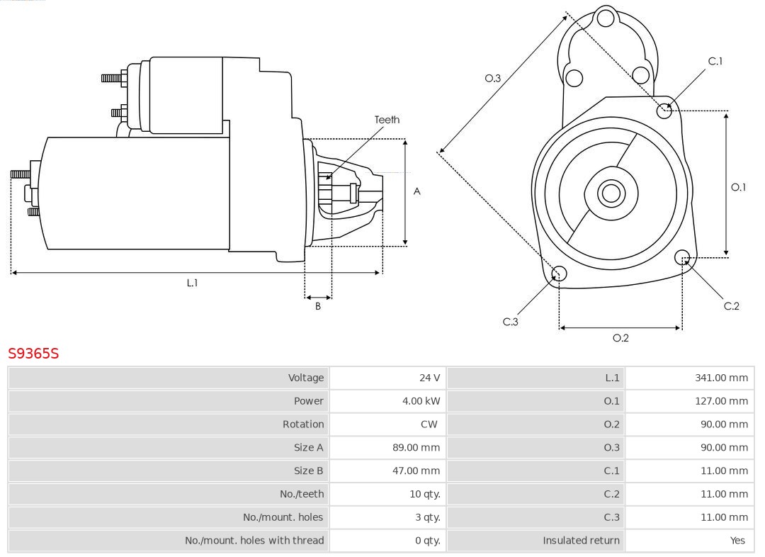 AS-PL S9365S Brandneu AS-PL Starter