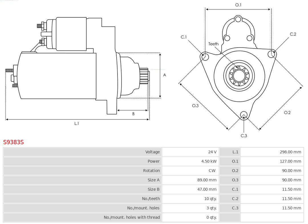 AS-PL S9383S Brandneu AS-PL Starter