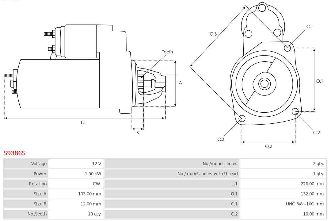 AS-PL S9386S Brandneu AS-PL Starter
