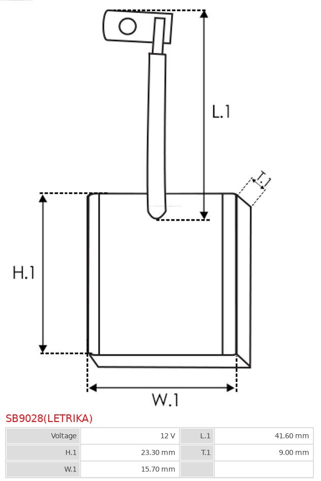 AS-PL SB9028(LETRIKA) Børste, starter