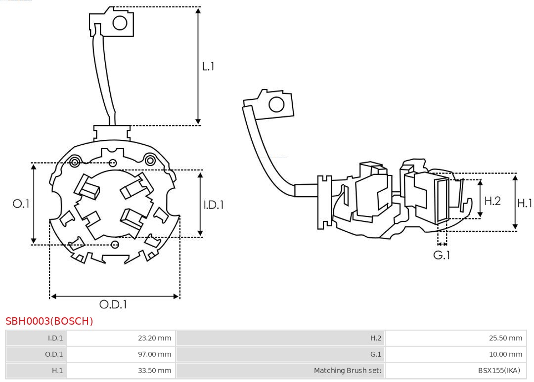 AS-PL SBH0003(BOSCH) Brandneu Bosch Halter, Kohlebürsten