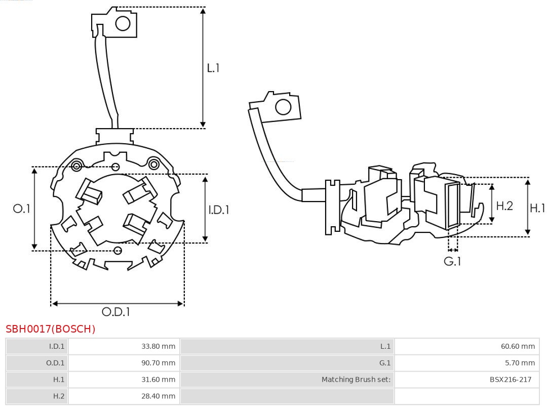 AS-PL SBH0017(BOSCH) Brandneu Bosch Halter, Kohlebürsten