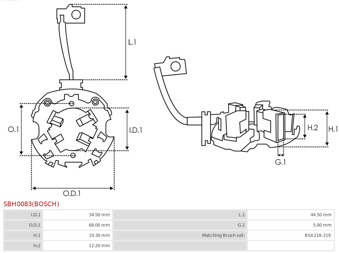 AS-PL SBH0083(BOSCH) Brandneu Bosch Halter, Kohlebürsten
