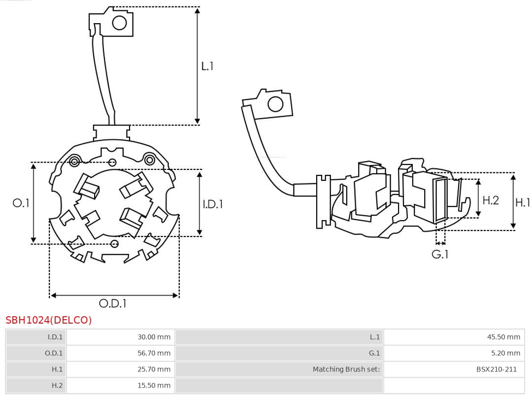 AS-PL SBH1024(DELCO) Brandneu Delco Halter, Kohlebürsten