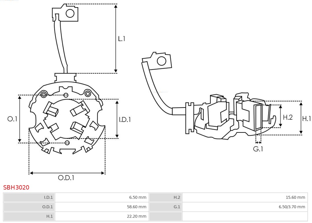 AS-PL SBH3020 Børsteholder, starter