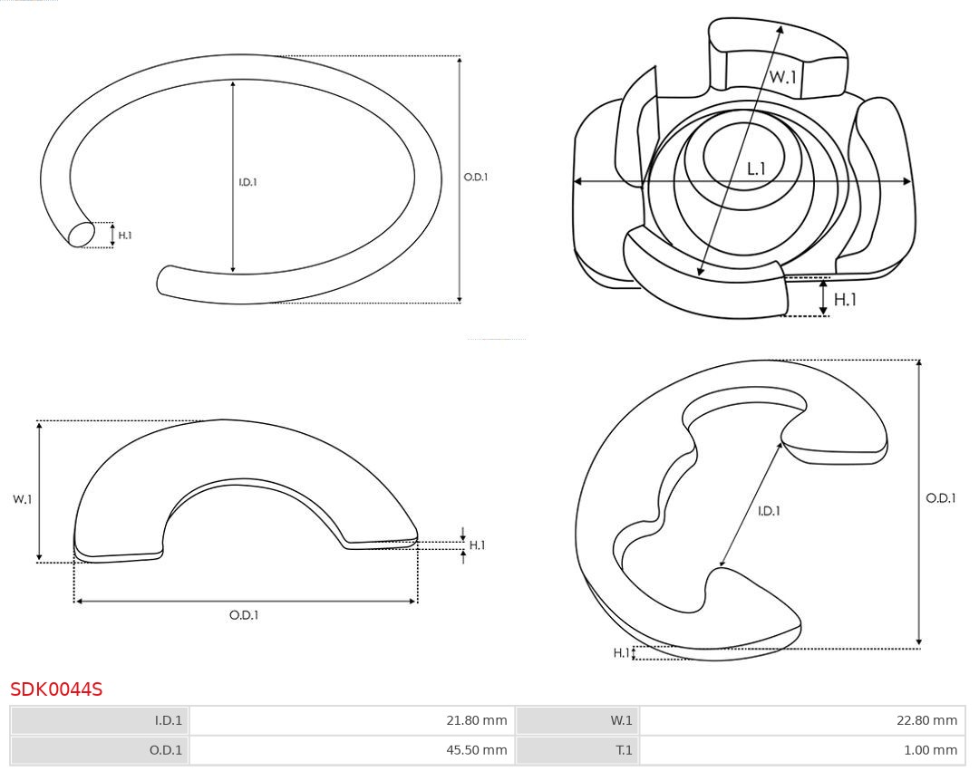 AS-PL SDK0044S Brandneu AS-PL Reparatursatz, Starter