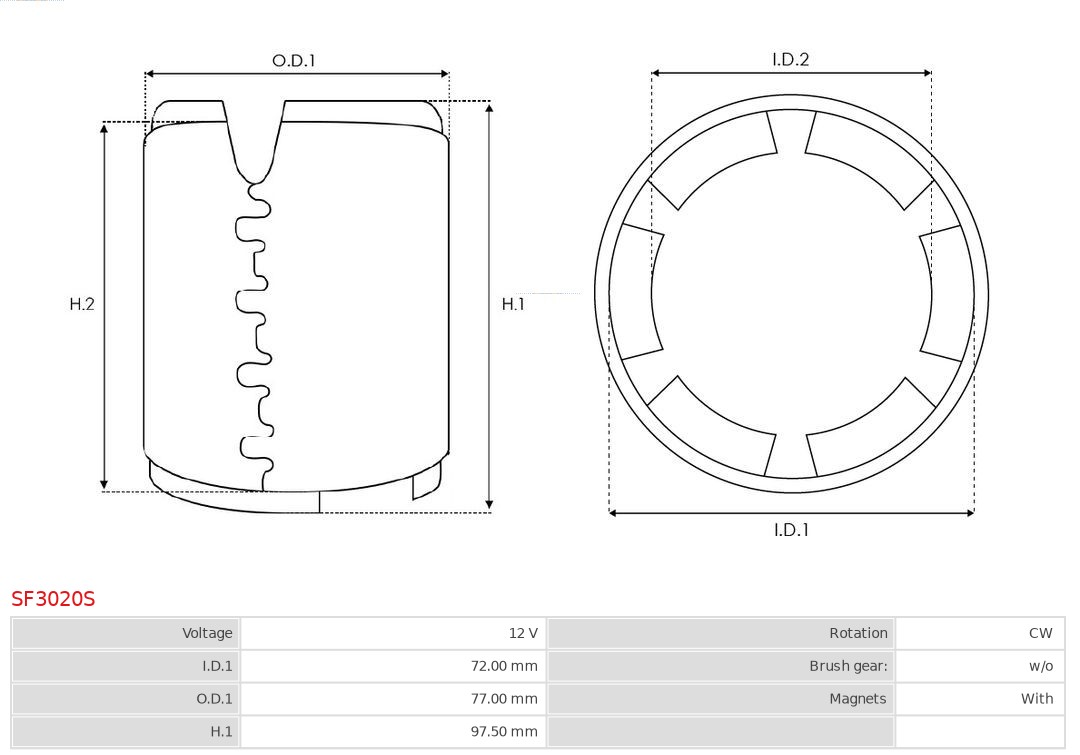 AS-PL SF3020S Brandneu AS-PL Erregerwicklung, Starter
