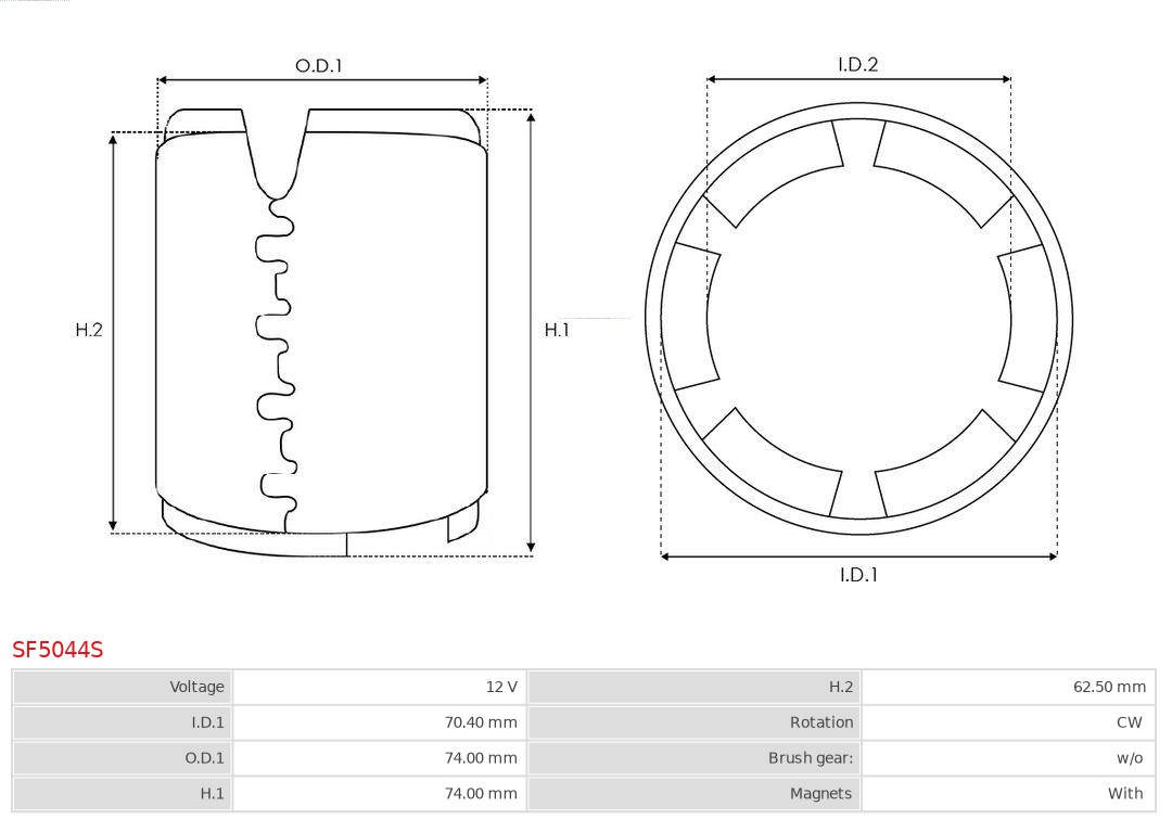 AS-PL SF5044S Brandneu AS-PL Erregerwicklung, Starter