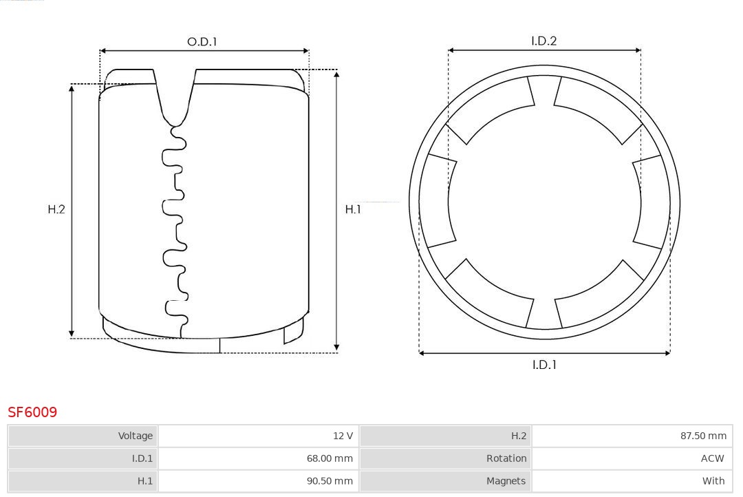 AS-PL SF6009 Brandneu AS-PL Erregerwicklung, Starter