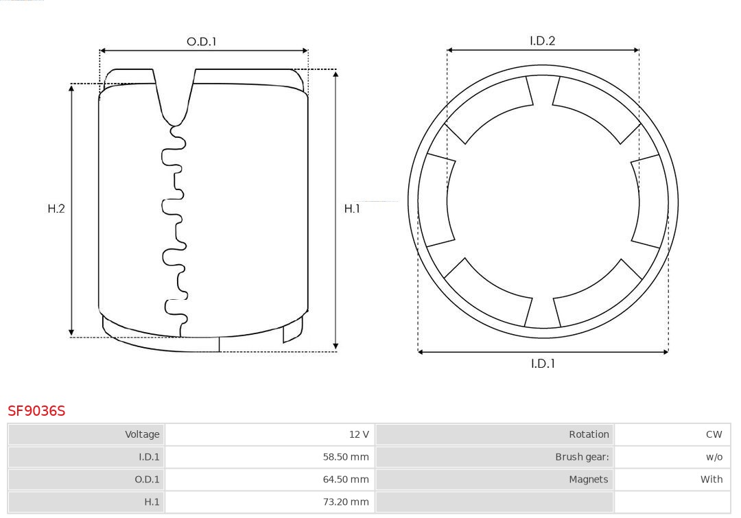 AS-PL SF9036S Brandneu AS-PL Erregerwicklung, Starter