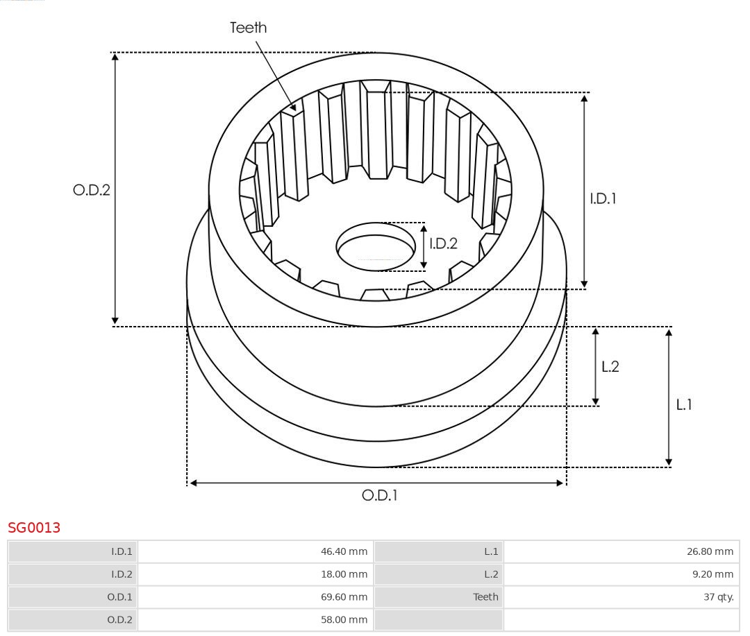 AS-PL SG0013 Brandneu AS-PL Reparatursatz, Starter