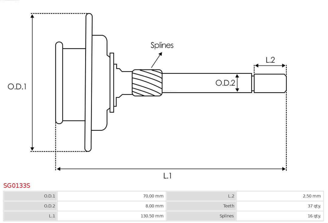 AS-PL SG0133S Brandneu AS-PL Hohlrad, Planetengetriebe (Starter)