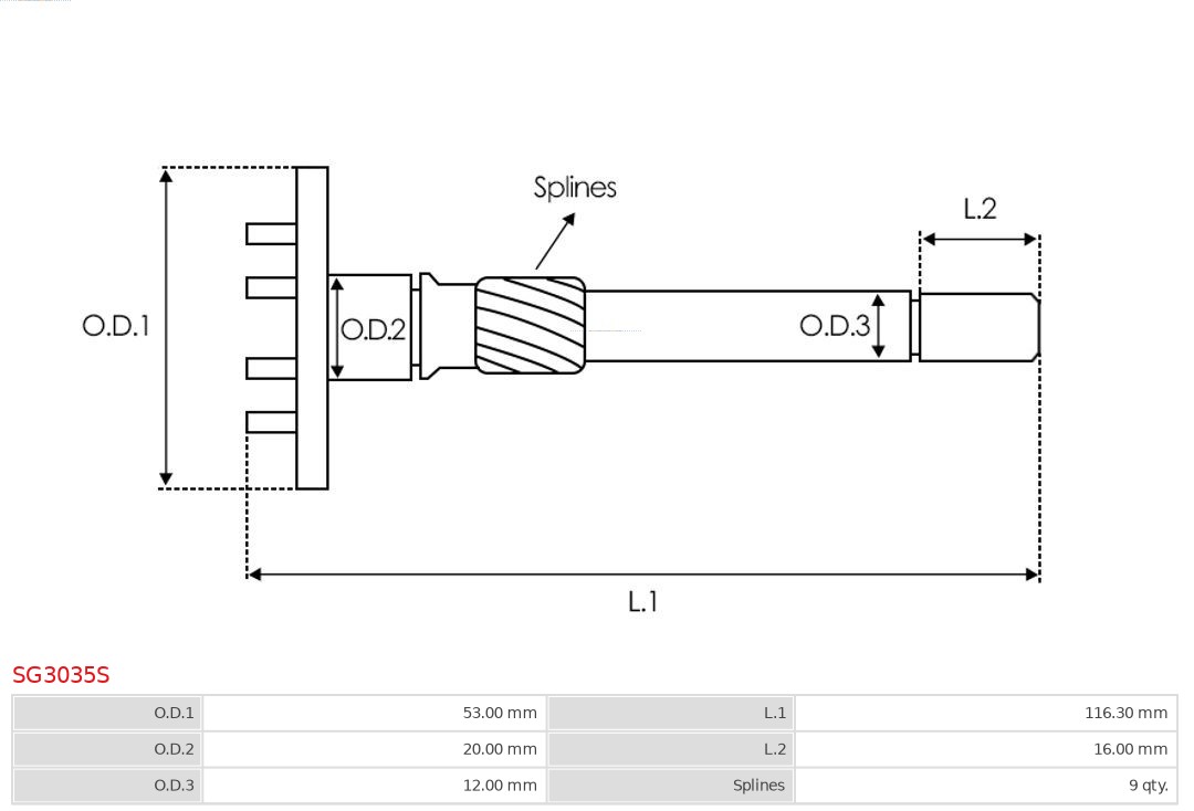 AS-PL SG3035S Reparasjonssett, starter