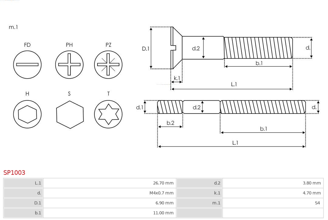AS-PL SP1003 Reparasjonssett, dynamo