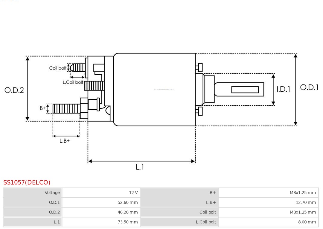 AS-PL SS1057(DELCO) Brandneu Delco Magnetschalter, Starter