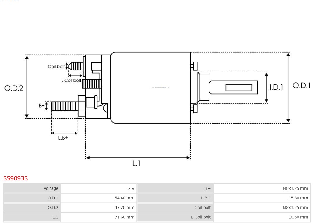 AS-PL SS9093S Brandneu AS-PL Magnetschalter, Starter