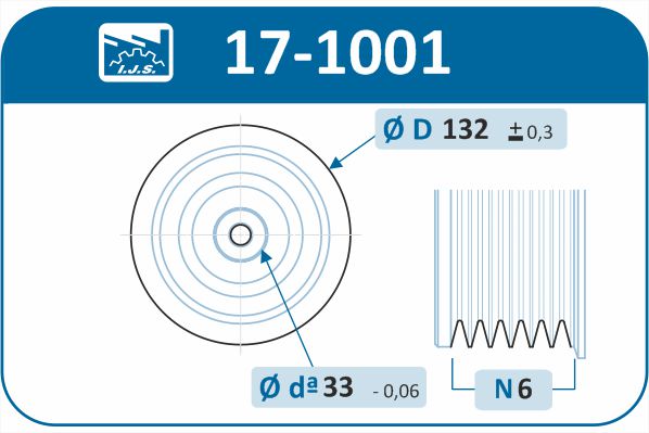 IJS GROUP 17-1001 remskive, veivaksel